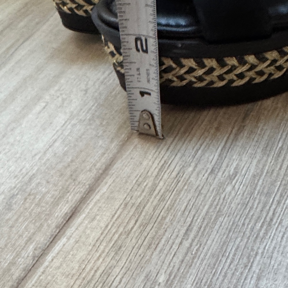 Vince Camuto Black and Gold Wedge Sandals - Picture 7 of 7